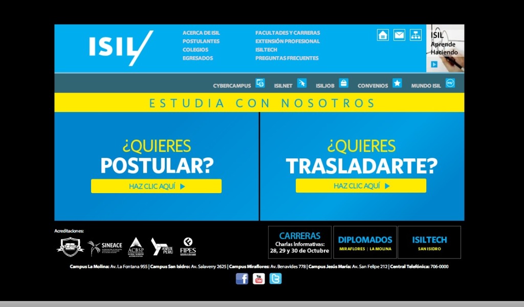 Website of ISIL Instituto San Ignacio de Loyola Peru